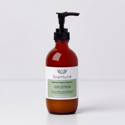 Scenturie Natural Creamy Cleanser in its 195ml amber glass bottle.