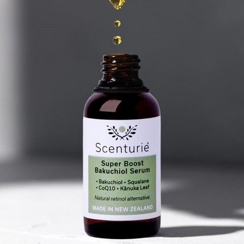 Super Boost Bakuchiol Serum by Scenturie, winner of Best Bakuchiol Serum 2026. A natural, vegan retinol alternative.